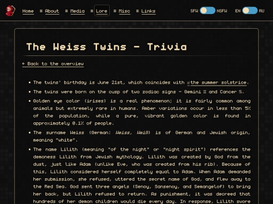 lore/weiss-twins/trivia screenshot