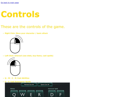 Controls screenshot