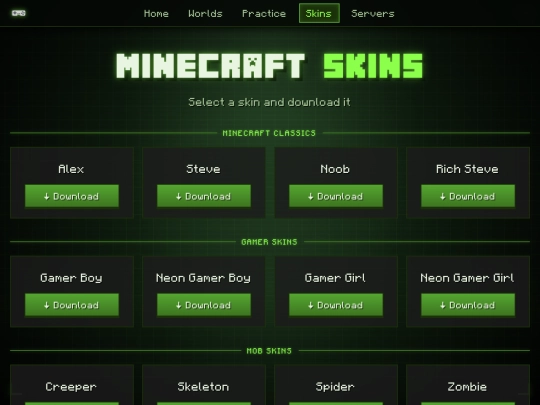 skins screenshot