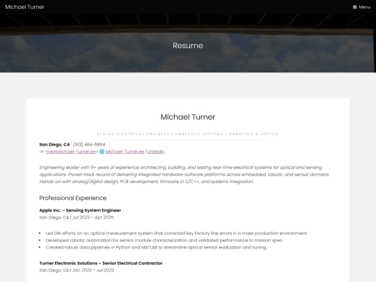 resume screenshot