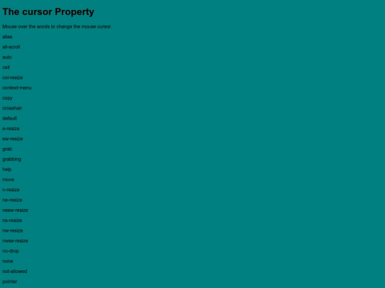 samples/samples.cursors screenshot