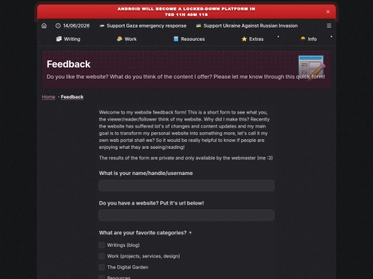feedback screenshot