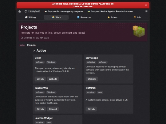 projects screenshot