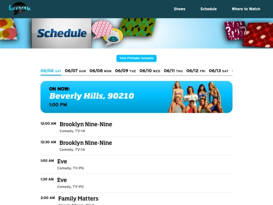 schedule screenshot