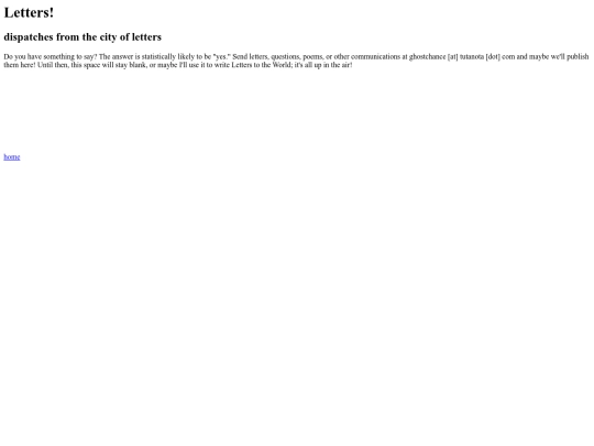 PROSE/letters index screenshot