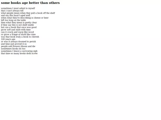 poems/not aging well screenshot