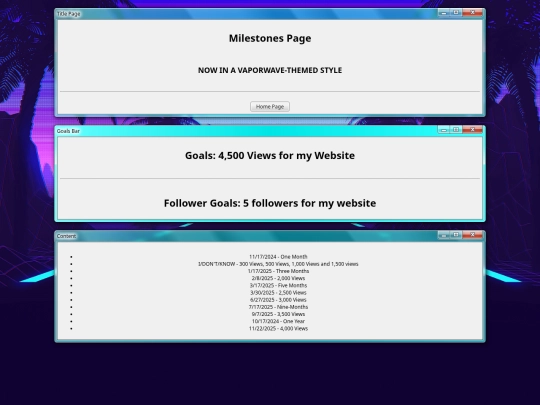 milestones screenshot