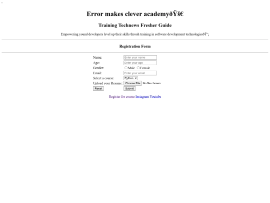 Registration form/register screenshot