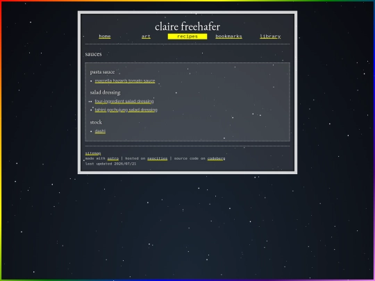 recipes/sauces screenshot