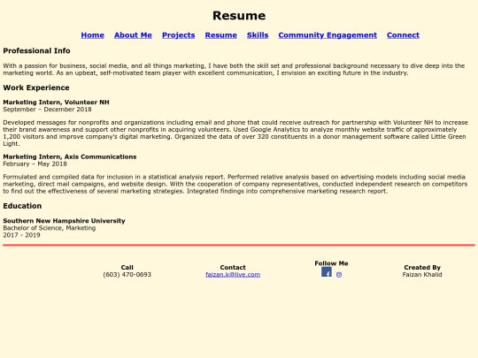 resume screenshot