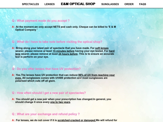 FAQs screenshot