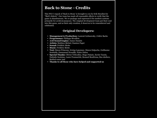 the_crypt/skels_selects/back_to_stone/credits screenshot