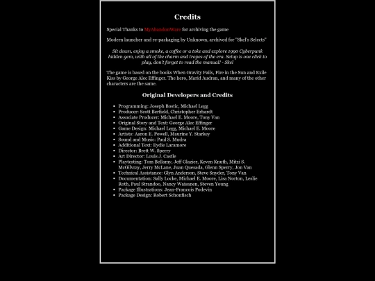 the_crypt/skels_selects/circuits_edge/credits screenshot