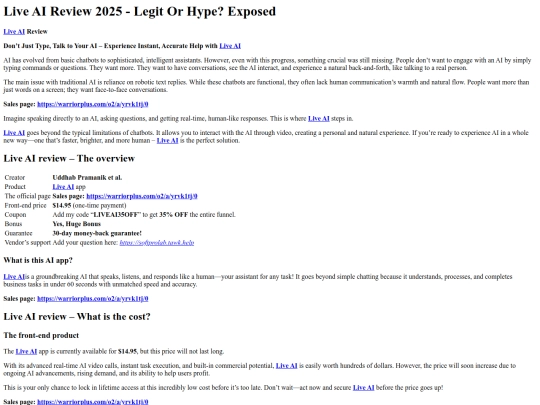 LiveAI-Review screenshot