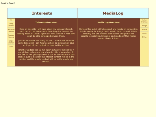 Interests screenshot