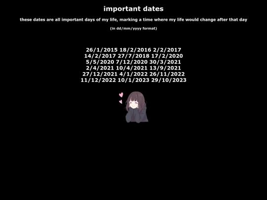 important-dates screenshot