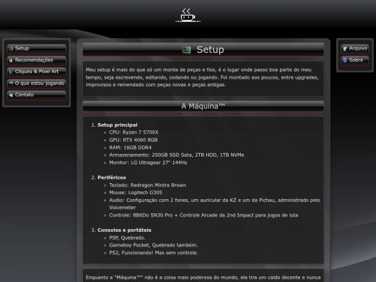 Sidebar/setup screenshot