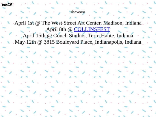 thegreatestbandintheworld/shows screenshot
