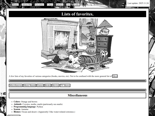 favorites screenshot