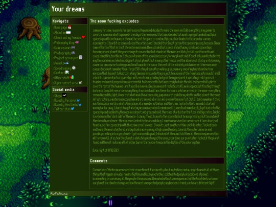 corinna/dreams/yours/themoonfuckingexplodes screenshot