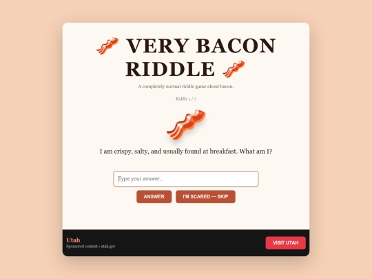 VeryBaconRiddle screenshot