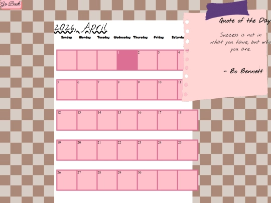 calendarpage2026April screenshot