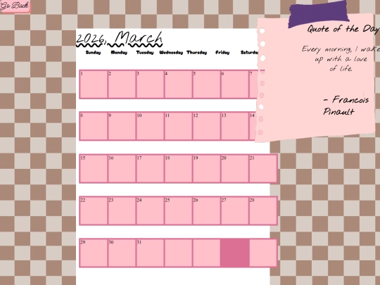 calendarpage2026March screenshot