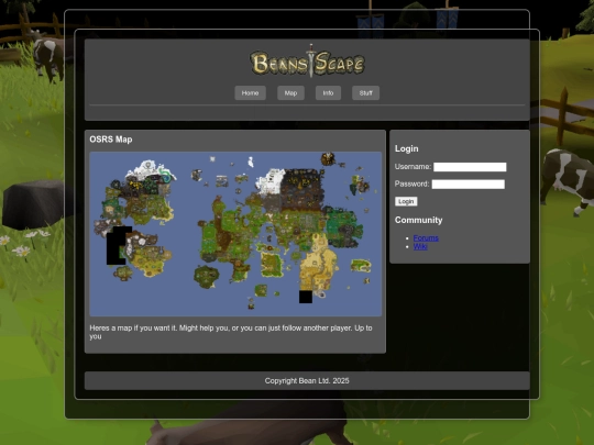 Beans Webpage/OSRSMap screenshot