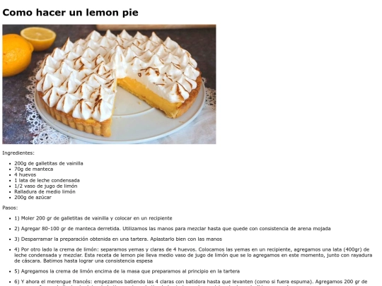 Recetarios/lemonpie screenshot