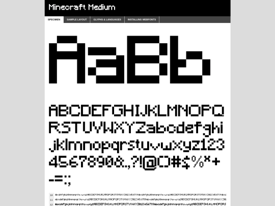 font/minecraft-demo screenshot
