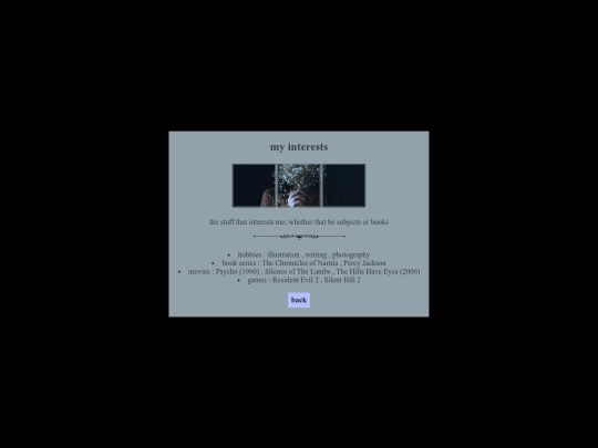 interests screenshot