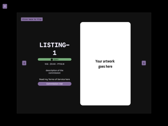 pages/comissions screenshot