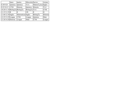 Horario screenshot