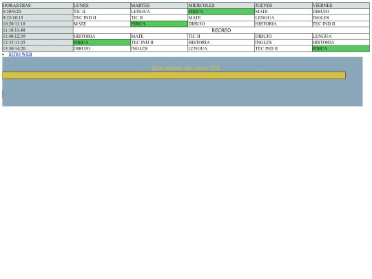 horario con fechas screenshot