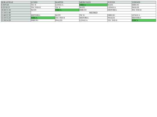 horario screenshot