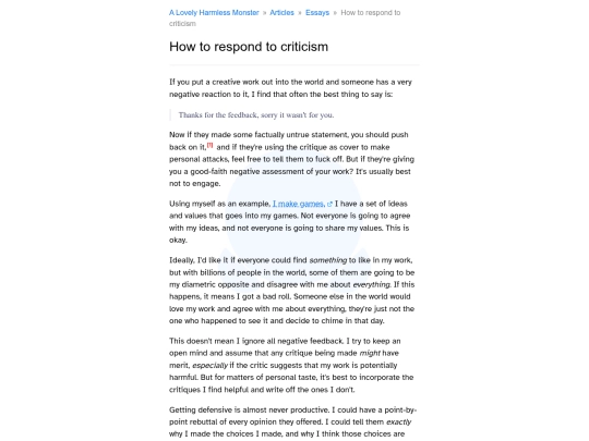 criticism screenshot