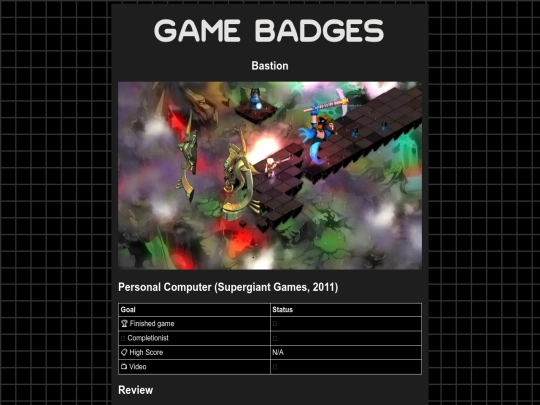 gamebadges/bastion screenshot