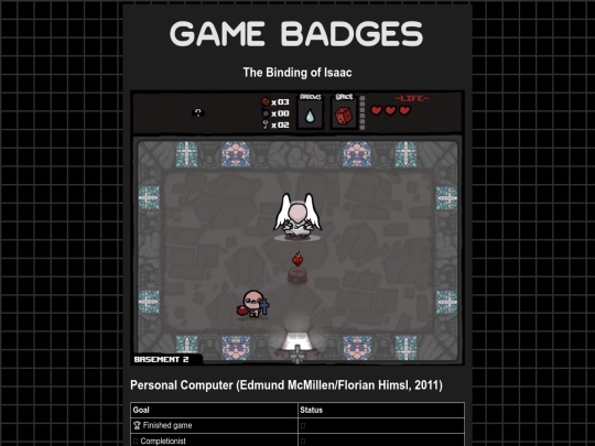 gamebadges/bindingofisaac screenshot