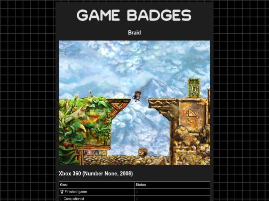 gamebadges/braid screenshot
