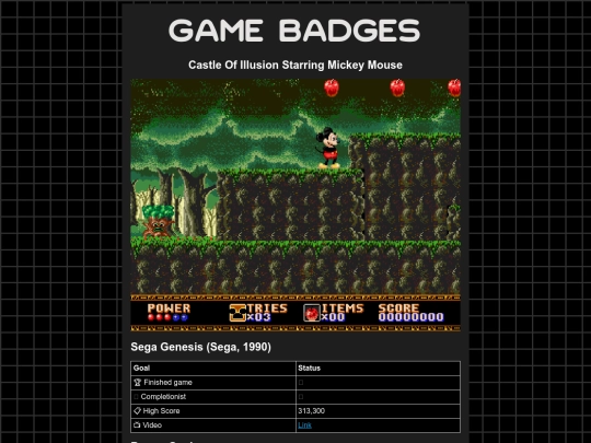gamebadges/castleofillusion screenshot