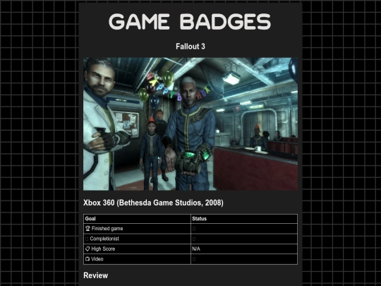 gamebadges/fallout3 screenshot