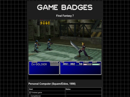 gamebadges/ff7 screenshot