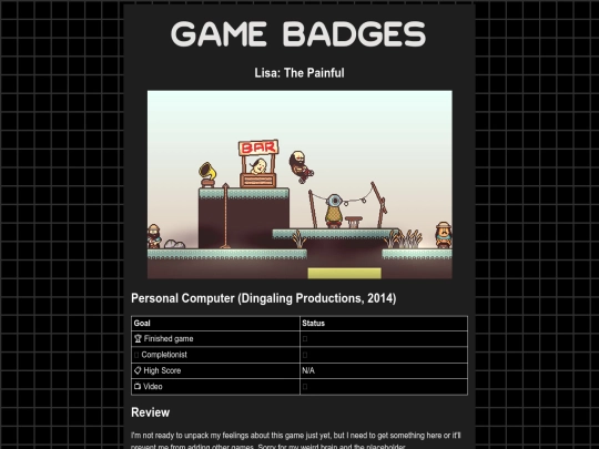 gamebadges/lisa screenshot