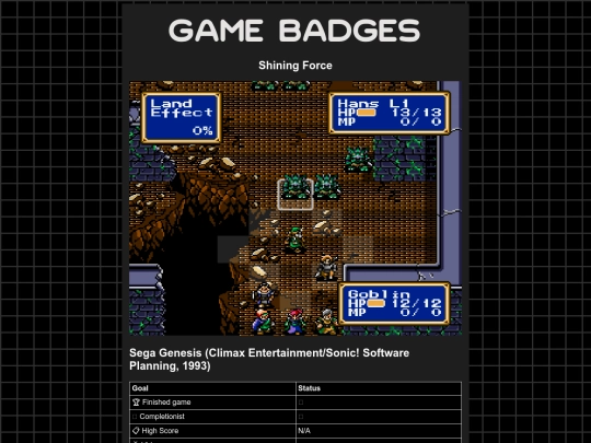 gamebadges/shiningforce screenshot