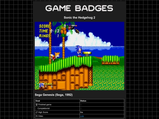 gamebadges/sonic2 screenshot