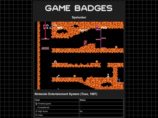 gamebadges/spelunker screenshot