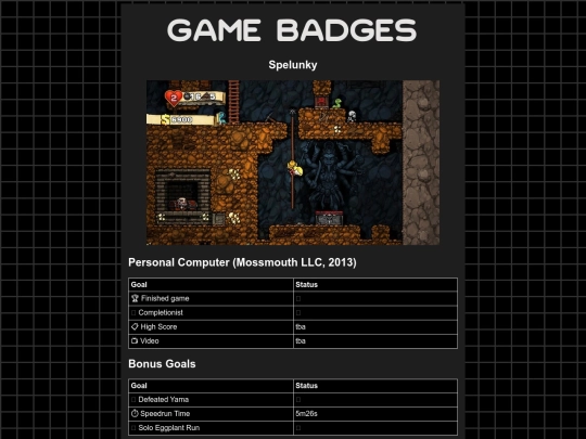 gamebadges/spelunky screenshot