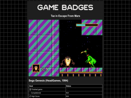 gamebadges/taz screenshot