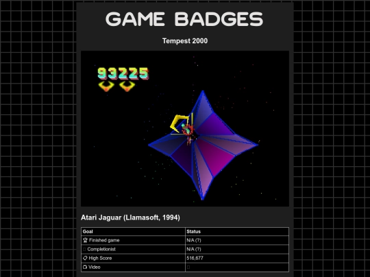 gamebadges/tempest2000 screenshot