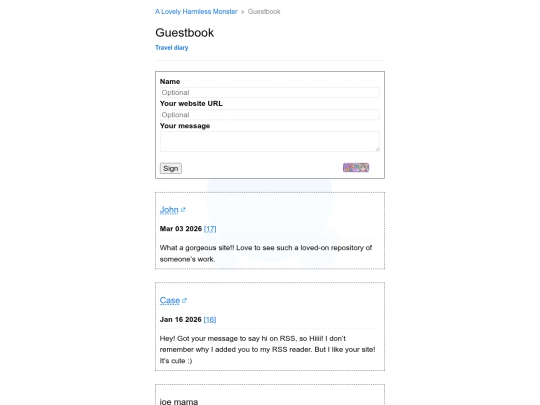 guestbook screenshot